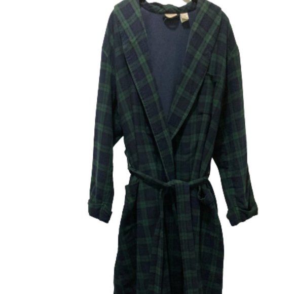 L.L. Bean Accessories Llbean Mens Scotch Plaid Flannel Robe Poshmark